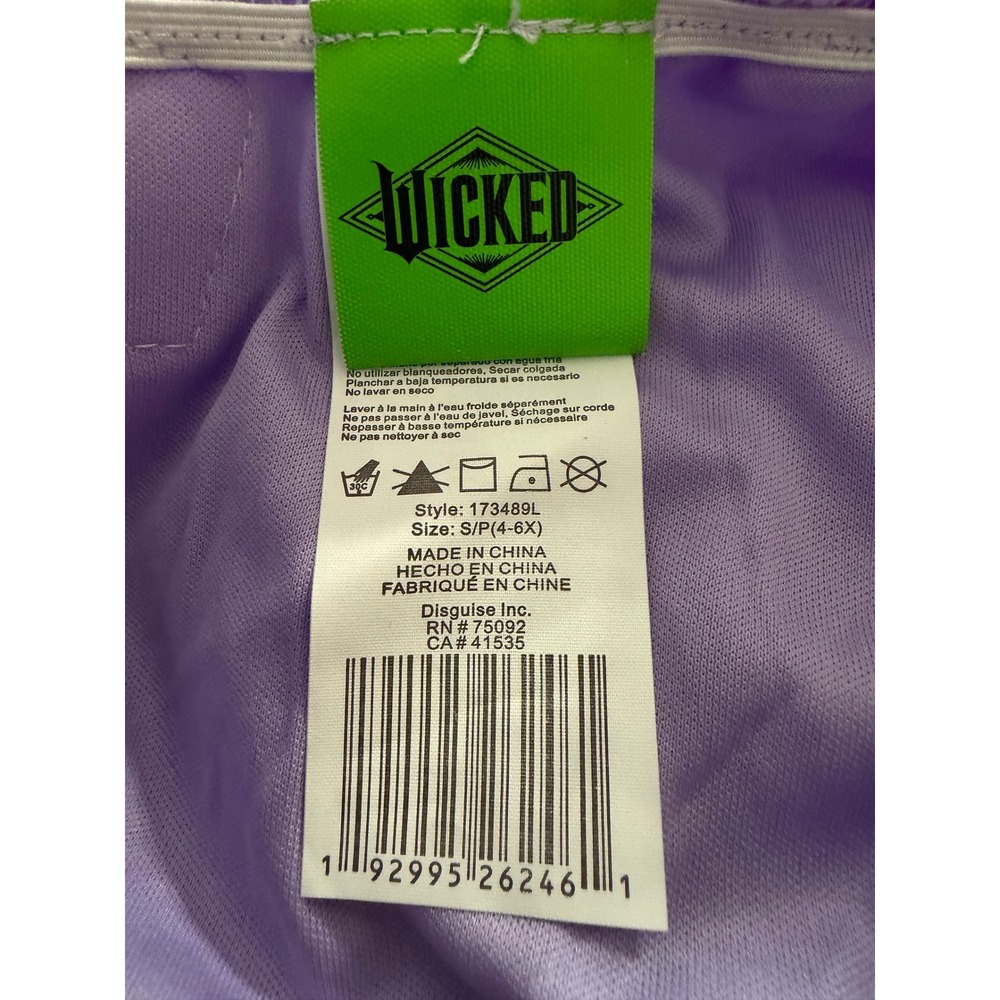 Wicked Glinda Costume Girls Small 4-6X Purple Silver Sequin Dress Up 173489L - Picture 6 of 6